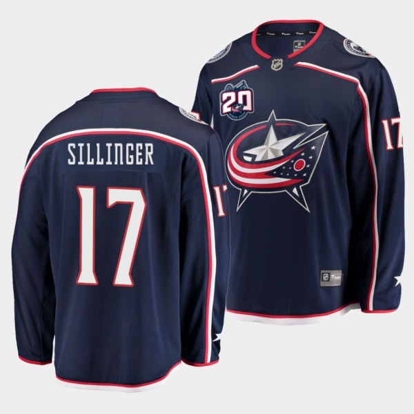 Cole Sillinger Columbus Blue Jackets 2021 NHL Draft Jersey Home Navy