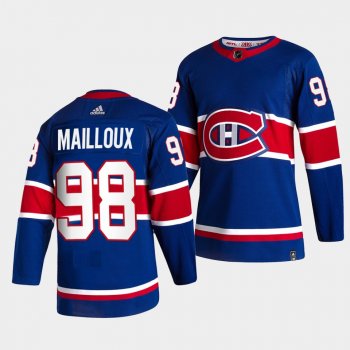 Logan Mailloux Montreal Canadiens 2021 NHL Draft Jersey 2021 Reverse Retro Blue