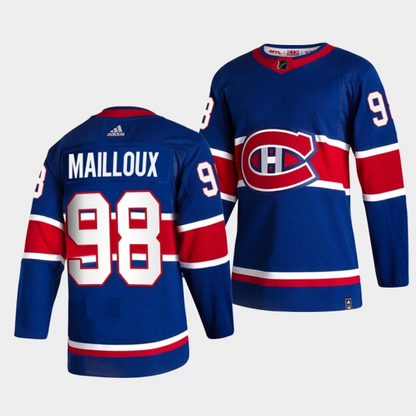 Logan Mailloux Montreal Canadiens 2021 NHL Draft Jersey 2021 Reverse Retro Blue