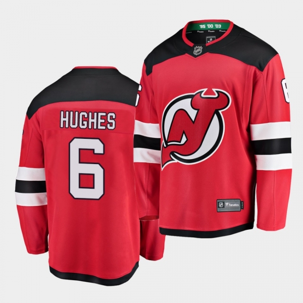 Luke Hughes Devils Home 2021 NHL Draft Jersey Red