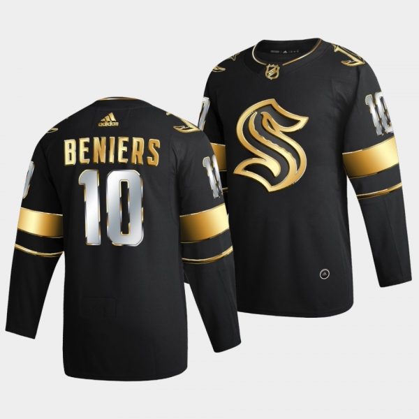 Matty Beniers Kraken 2021 NHL Draft Golden Authentic Jersey Black