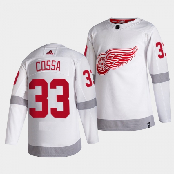 Sebastian Cossa Detroit Red Wings 2021 NHL Draft Jersey 2021 Reverse Retro Red