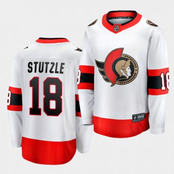 Tim Stutzle Ottawa Senators 2020 NHL Draft Men White 2021 Away Jersey