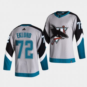 William Eklund San Jose Sharks 2021 NHL Draft Jersey 2021 Reverse Retro Gray