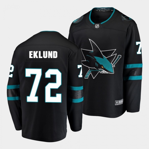 William Eklund San Jose Sharks 2021 NHL Draft Jersey Alternate Black