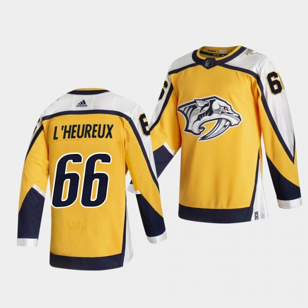 Zachary L'Heureux Nashville Predators 2021 NHL Draft Jersey 2021 Reverse Retro Gold