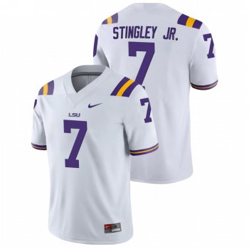 Men's LSU Tigers White Derek Stingley Jr. College Football Game Jersey