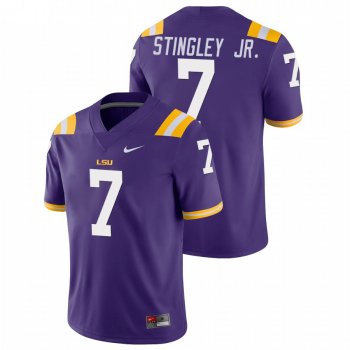 Men's LSU Tigers Purple Derek Stingley Jr. College Football Game Jersey