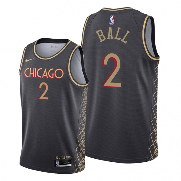 Lonzo Ball 2021 Trade Chicago Bulls Black City Edition Jersey #2