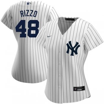 Women's #48 Anthony Rizzo New York Yankees Jersey Trade White Home Replica - Stitched