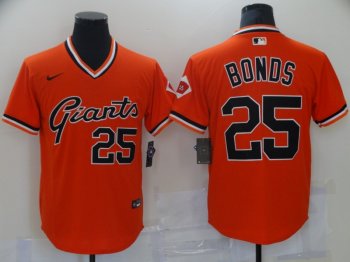 MLB Giants 25 Barry Bonds Orange Nike Cool Base Men Jersey