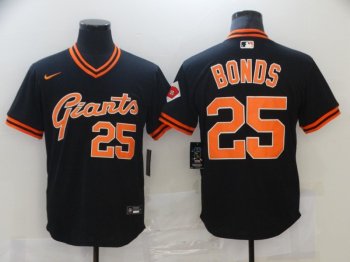 MLB Giants 25 Barry Bonds Black Nike Cool Base Men Jersey