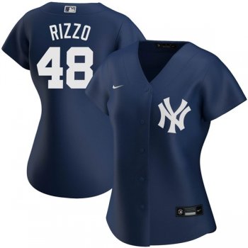 Women's #48 Anthony Rizzo New York Yankees Trade Jersey Navy Replica - All Stitched