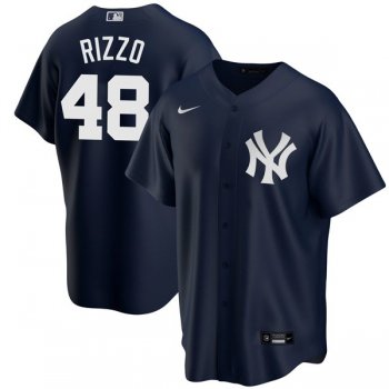 Men's #48 Anthony Rizzo New York Yankees Jersey Trade Navy Alternate Replica - Stitched