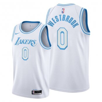 Russell Westbrook 2021 Trade Los Angeles Lakers White City Edition Jersey