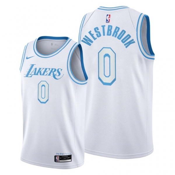 Russell Westbrook 2021 Trade Los Angeles Lakers White City Edition Jersey