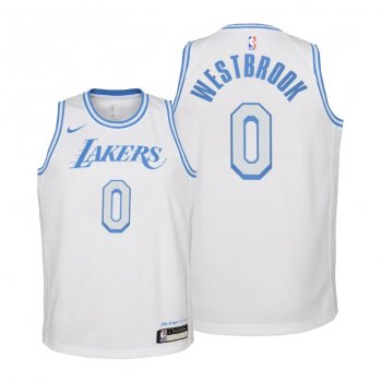 Youth Lakers #0 Russell Westbrook City Edition 2021 White Jersey