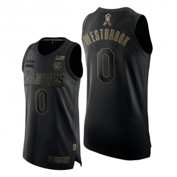 2021 Los Angeles Lakers Russell Westbrook Salute To Service Black Authentic Men Jersey