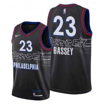 Charles Bassey 2021 NBA Draft Philadelphia 76ers Black City Edition Jersey #23