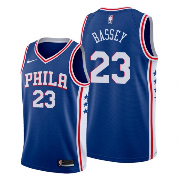 Charles Bassey 2021 NBA Draft Philadelphia 76ers Blue Icon Edition Jersey #23