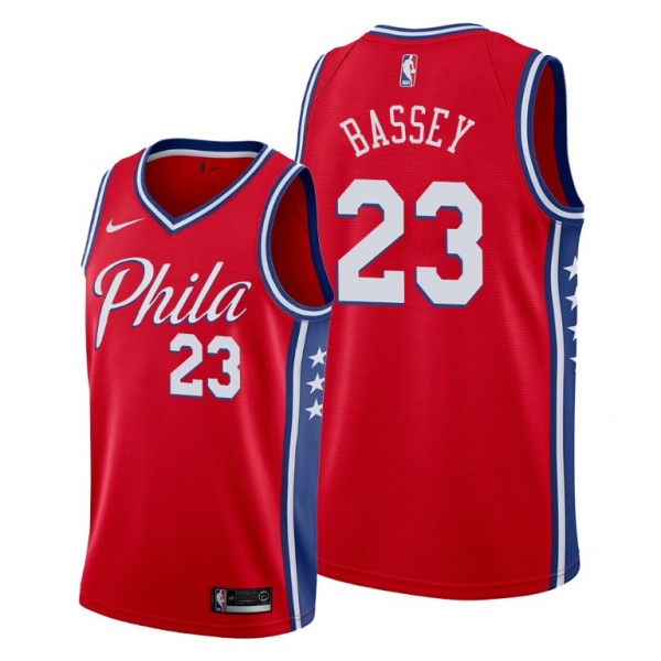 Charles Bassey 2021 NBA Draft Philadelphia 76ers Red Statement Edition Jersey #23