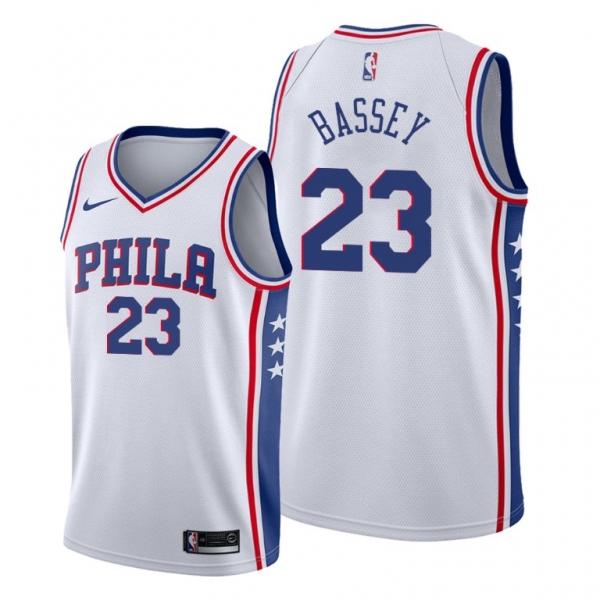 Charles Bassey 2021 NBA Draft Philadelphia 76ers White Classic Edition Jersey #23