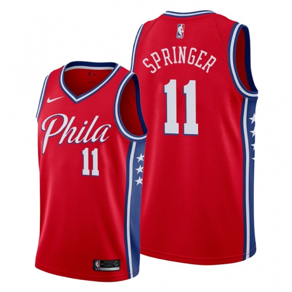 Jaden Springer 2021 NBA Draft Philadelphia 76ers Red Statement Edition Jersey #11