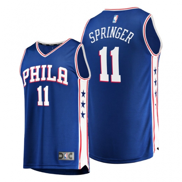 Jaden Springer Philadelphia 76ers #11 Royal 2021 NBA Draft 1st Round Pick Jersey Replica