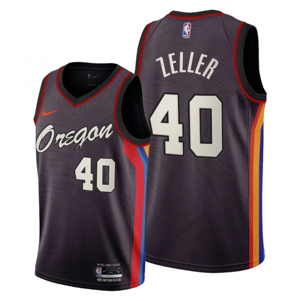 Cody Zeller 2021 Trade Portland Trail Blazers Black City Edition Jersey #40