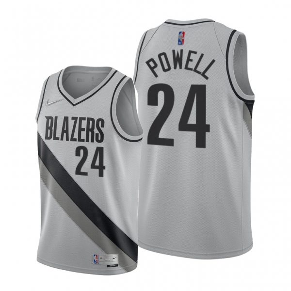 Portland Trail Blazers #24 Norman Powell Gray Earned Edition Jersey 2021 Trade