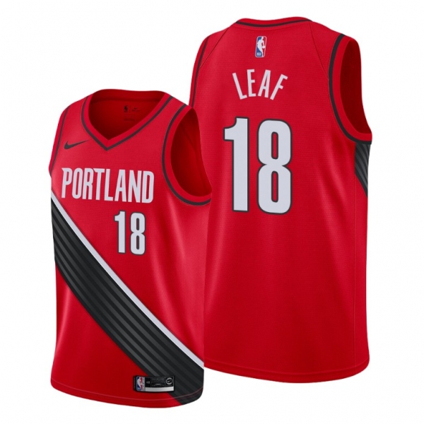 Blazers #18 T.J. Leaf Red Icon Edition Jersey 2021 Trade