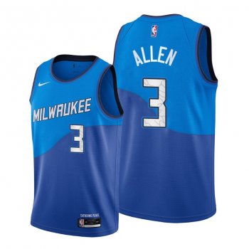 Grayson Allen 2021 Trade Milwaukee Bucks Blue City Edition Jersey #3