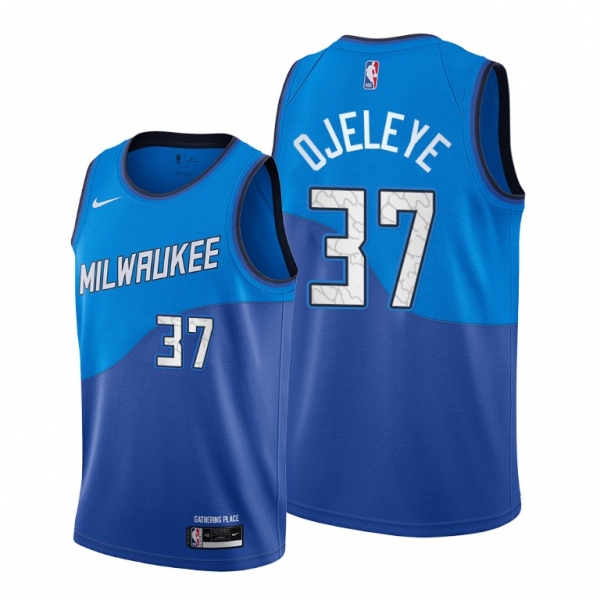 Semi Ojeleye 2021 Trade Milwaukee Bucks Blue City Edition Jersey #37