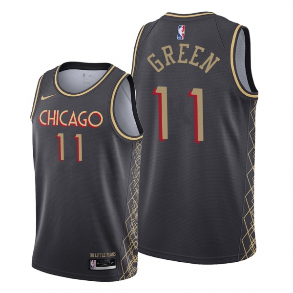 Bulls #11 Javonte Green Black City Edition Jersey 2021 Trade