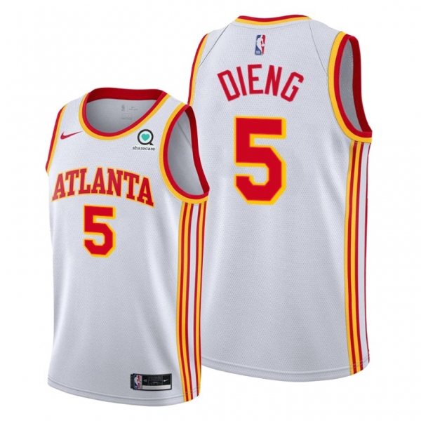 Gorgui Dieng 2021 Trade Atlanta Hawks White Classic Edition Jersey #5