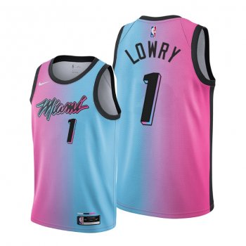 Kyle Lowry 2021 Trade Miami Heat Blue Pink City Edition Jersey #1