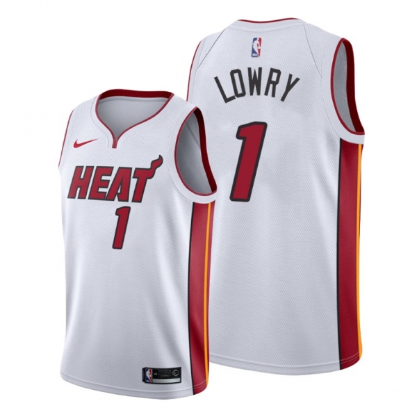 Kyle Lowry 2021 Trade Miami Heat White Association Edition Jersey #1