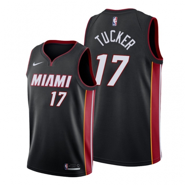 P.J. Tucker 2021 Trade Miami Heat Black Icon Edition Jersey #17