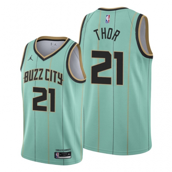 JT Thor 2021 NBA Draft Charlotte Hornets Mint Green City Edition Jersey #21