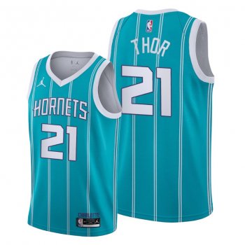 JT Thor 2021 NBA Draft Charlotte Hornets Teal Icon Edition Jersey #21