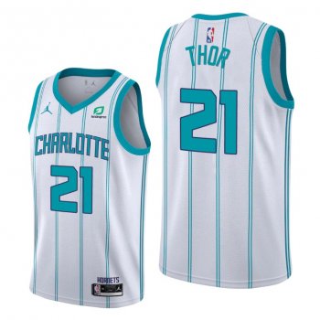 JT Thor 2021 NBA Draft Charlotte Hornets White Classic Edition Jersey #21