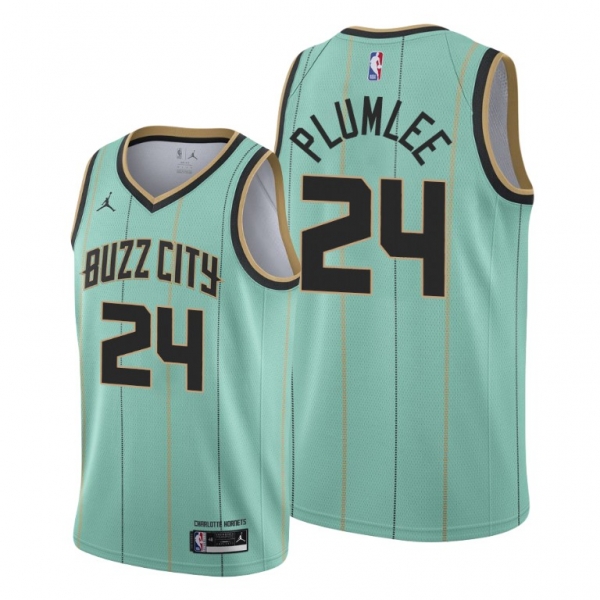 Mason Plumlee 2021 Trade Charlotte Hornets Mint Green City Edition Jersey #24