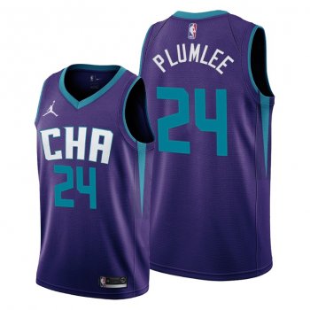 Mason Plumlee 2021 Trade Charlotte Hornets Purple Statement Edition Jersey #24