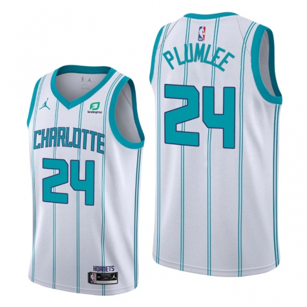 Mason Plumlee 2021 Trade Charlotte Hornets White Classic Edition Jersey #24