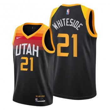 Hassan Whiteside 2021 Trade Utah Jazz Black City Edition Jersey #21