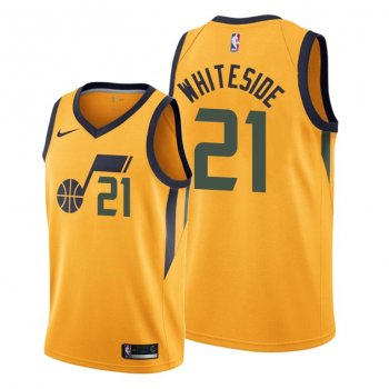 Hassan Whiteside 2021 Trade Utah Jazz Gold Statement Edition Jersey #21