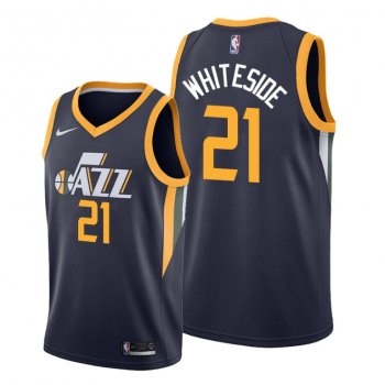 Hassan Whiteside 2021 Trade Utah Jazz Navy Icon Edition Jersey #21