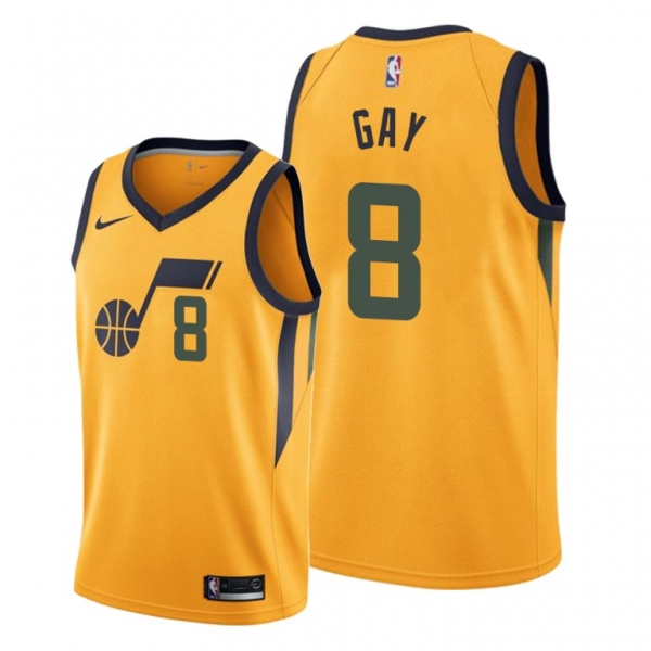 Rudy Gay 2021 Trade Utah Jazz Gold Statement Edition Jersey #8