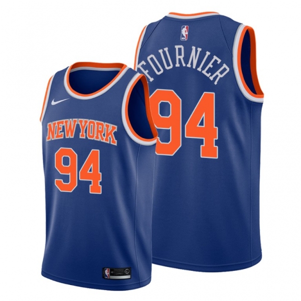 Evan Fournier 2021 Trade New York Knicks Blue Icon Edition Jersey #94