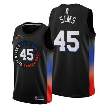 Jericho Sims 2021 NBA Draft New York Knicks Black City Edition Jersey #45